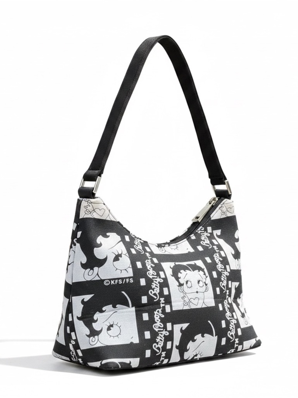 Y2K Betty Boop Black & White Cartoon Patchwork Shoulder Bag Small Baguette Bag
